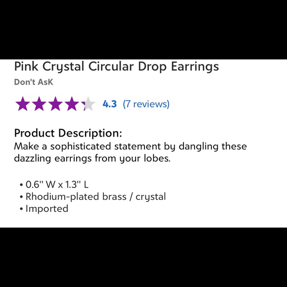 Pink Chrystal Circular Drop Earrings - Picture 2 of 2